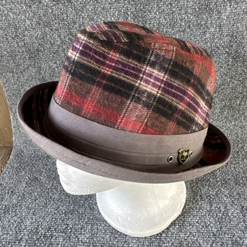 Peter Grimm Men's Fedora Hat Plaid L/XL Cotton
